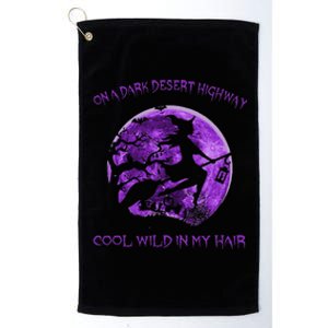 Witch Riding Brooms On A Dark Desert Highways Halloween Platinum Collection Golf Towel