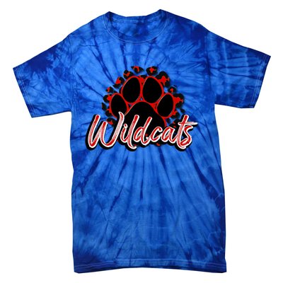 Wildcats Red Black Cheetah School Sports Fan Team Spirit Cool Gift Tie-Dye T-Shirt