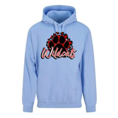 Wildcats Red Black Cheetah School Sports Fan Team Spirit Cool Gift Unisex Surf Hoodie