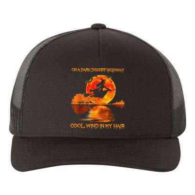 Witch Riding Brooms On A Dark Desert Highways Halloween Yupoong Adult 5-Panel Trucker Hat