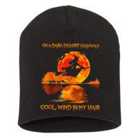 Witch Riding Brooms On A Dark Desert Highways Halloween Short Acrylic Beanie