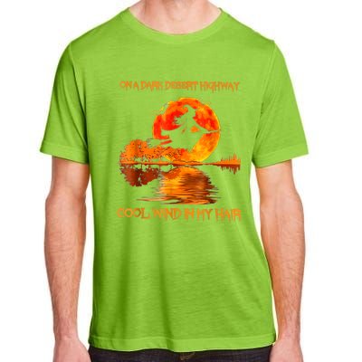 Witch Riding Brooms On A Dark Desert Highways Halloween Adult ChromaSoft Performance T-Shirt