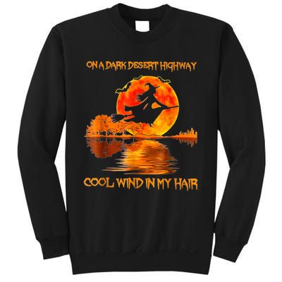 Witch Riding Brooms On A Dark Desert Highways Halloween Sweatshirt