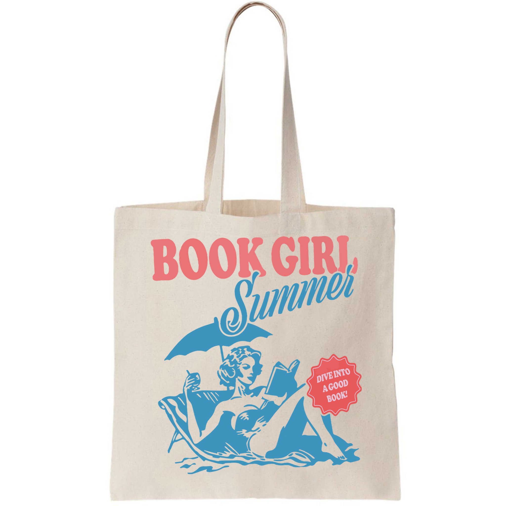 Women Retro Book Girl Summer Bookish Vacation Funny Reader Bag