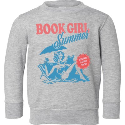 Women Retro Book Girl Summer Bookish Vacation Funny Reader Toddler Sweatshirt