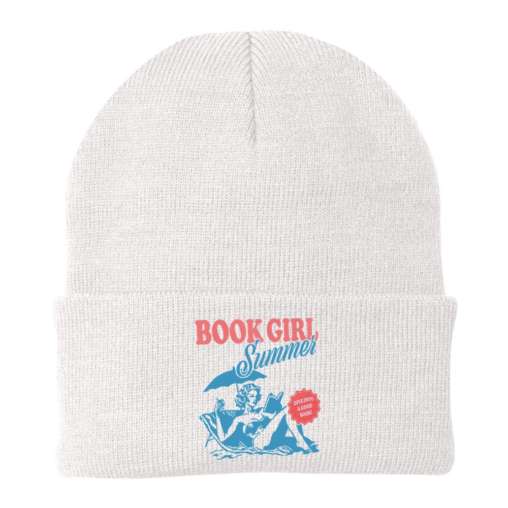 Women Retro Book Girl Summer Bookish Vacation Funny Reader Beanie