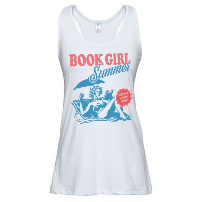 Women Retro Book Girl Summer Bookish Vacation Funny Reader Ladies Essential Flowy Tank