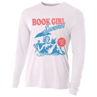 Women Retro Book Girl Summer Bookish Vacation Funny Reader Cooling Performance Long Sleeve Crew