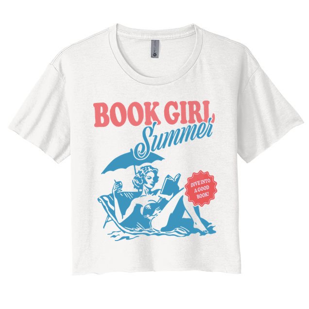 Women Retro Book Girl Summer Bookish Vacation Funny Reader Crop Top