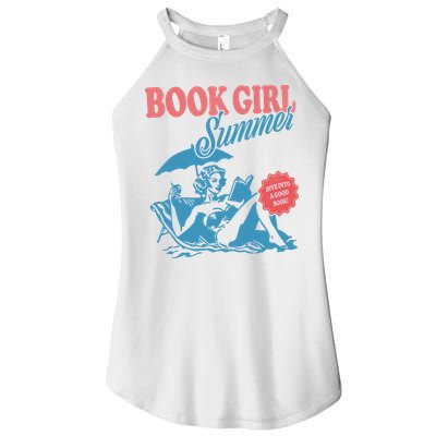 Women Retro Book Girl Summer Bookish Vacation Funny Reader Women's Perfect Tri Rocker Tank