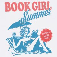 Women Retro Book Girl Summer Bookish Vacation Funny Reader Kids T-Shirt
