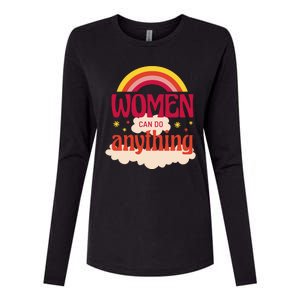 Women's Rights Can Do Anything Feminist Womens Cotton Relaxed Long Sleeve T-Shirt