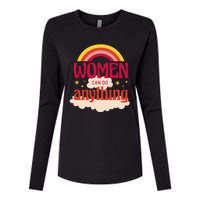 Women's Rights Can Do Anything Feminist Womens Cotton Relaxed Long Sleeve T-Shirt