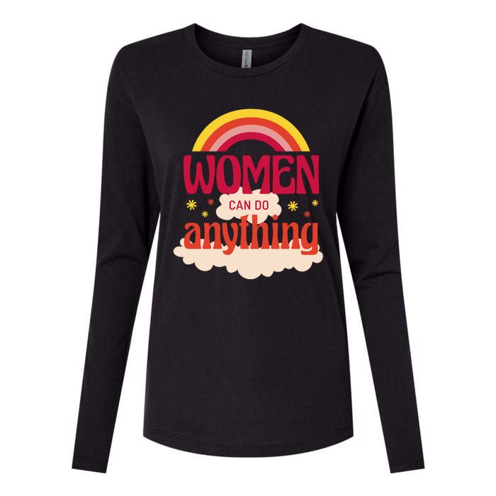 Women's Rights Can Do Anything Feminist Womens Cotton Relaxed Long Sleeve T-Shirt