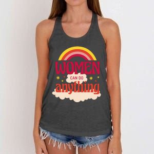 Women's Rights Can Do Anything Feminist Women's Knotted Racerback Tank