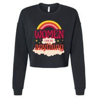 Women's Rights Can Do Anything Feminist Cropped Pullover Crew