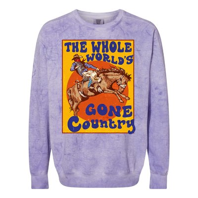 Western Rodeo Cowboy Horse Gone Country Colorblast Crewneck Sweatshirt