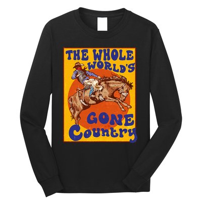 Western Rodeo Cowboy Horse Gone Country Long Sleeve Shirt