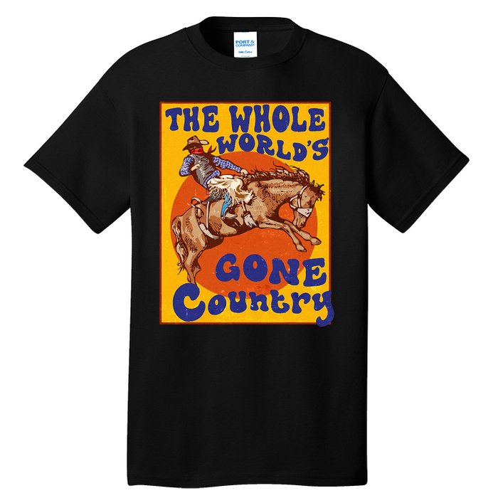 Western Rodeo Cowboy Horse Gone Country Tall T-Shirt