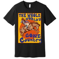 Western Rodeo Cowboy Horse Gone Country Premium T-Shirt