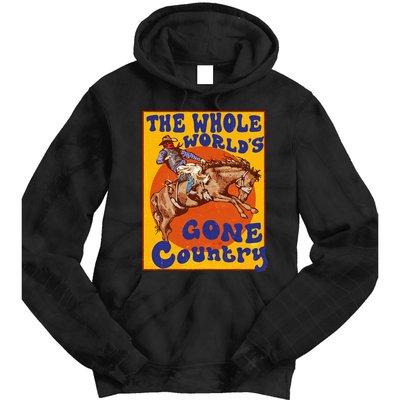 Western Rodeo Cowboy Horse Gone Country Tie Dye Hoodie