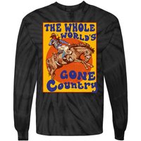 Western Rodeo Cowboy Horse Gone Country Tie-Dye Long Sleeve Shirt