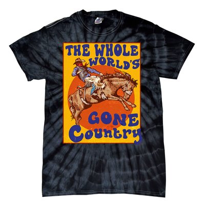 Western Rodeo Cowboy Horse Gone Country Tie-Dye T-Shirt