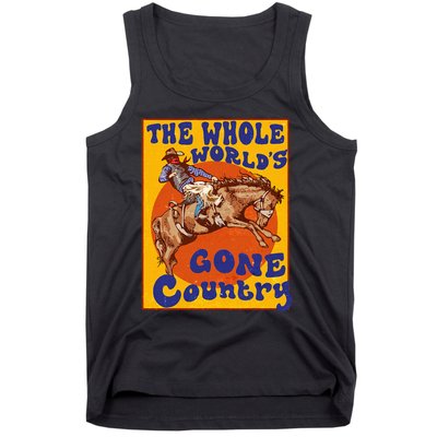 Western Rodeo Cowboy Horse Gone Country Tank Top