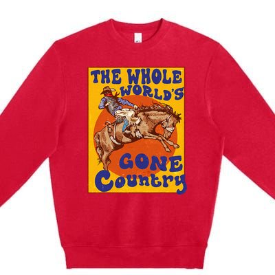 Western Rodeo Cowboy Horse Gone Country Premium Crewneck Sweatshirt