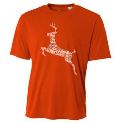 Wordy Reindeer Christmas Cooling Performance Crew T-Shirt