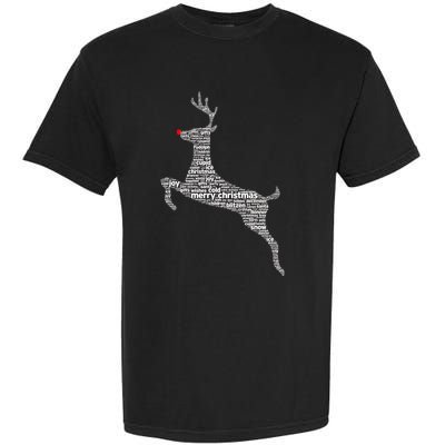 Wordy Reindeer Christmas Garment-Dyed Heavyweight T-Shirt