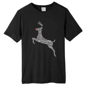 Wordy Reindeer Christmas Tall Fusion ChromaSoft Performance T-Shirt