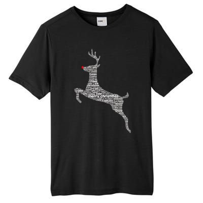 Wordy Reindeer Christmas Tall Fusion ChromaSoft Performance T-Shirt