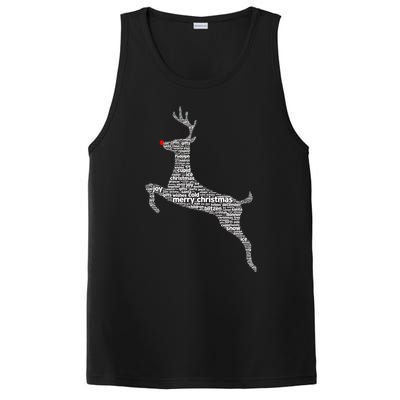 Wordy Reindeer Christmas PosiCharge Competitor Tank