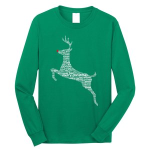 Wordy Reindeer Christmas Long Sleeve Shirt