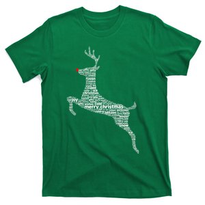 Wordy Reindeer Christmas T-Shirt