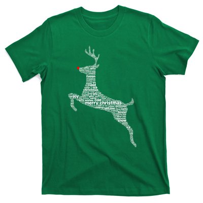 Wordy Reindeer Christmas T-Shirt