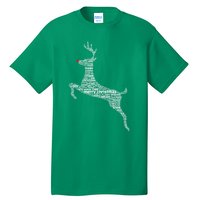 Wordy Reindeer Christmas Tall T-Shirt