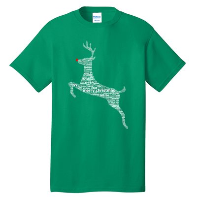 Wordy Reindeer Christmas Tall T-Shirt