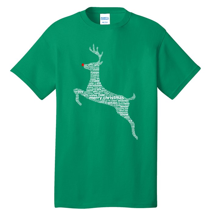 Wordy Reindeer Christmas Tall T-Shirt