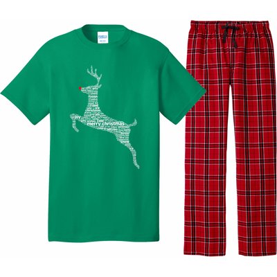 Wordy Reindeer Christmas Pajama Set