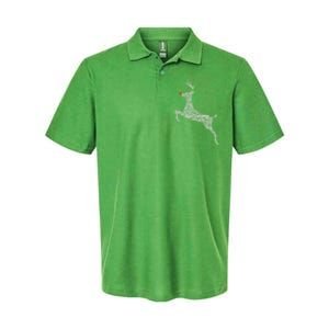 Wordy Reindeer Christmas Softstyle Adult Sport Polo