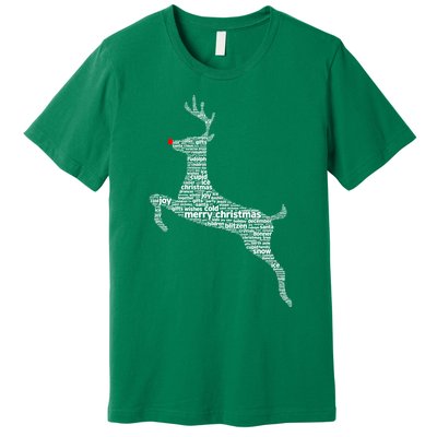 Wordy Reindeer Christmas Premium T-Shirt