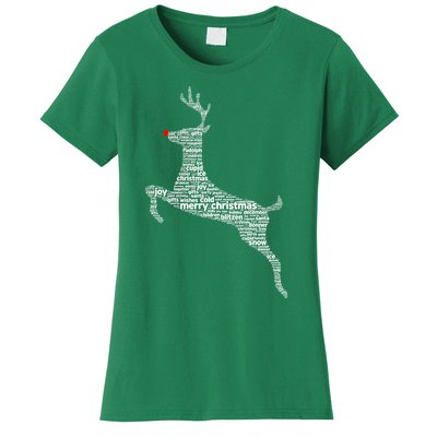 Wordy Reindeer Christmas Women's T-Shirt