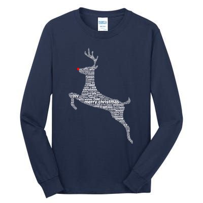 Wordy Reindeer Christmas Tall Long Sleeve T-Shirt