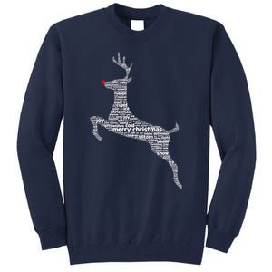 Wordy Reindeer Christmas Tall Sweatshirt