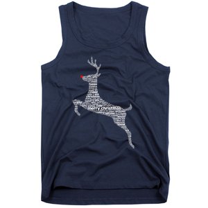 Wordy Reindeer Christmas Tank Top