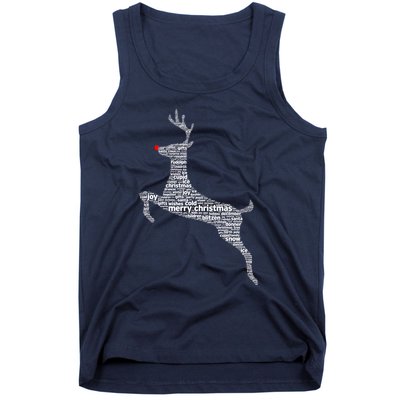 Wordy Reindeer Christmas Tank Top