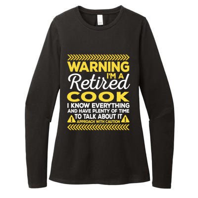 Warning Retired Cook Funny Chef Humor Culinary Artist Gift Womens CVC Long Sleeve Shirt