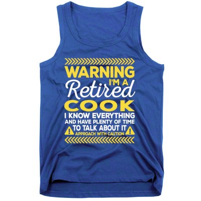 Warning Retired Cook Funny Chef Humor Culinary Artist Gift Tank Top